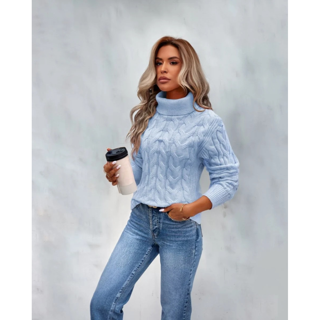 Verena | Damen Strickpullover mit Rollkragen
