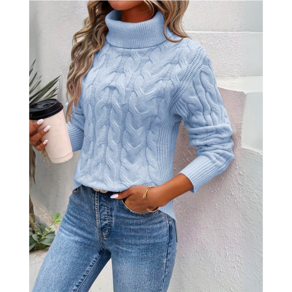 Verena | Damen Strickpullover mit Rollkragen