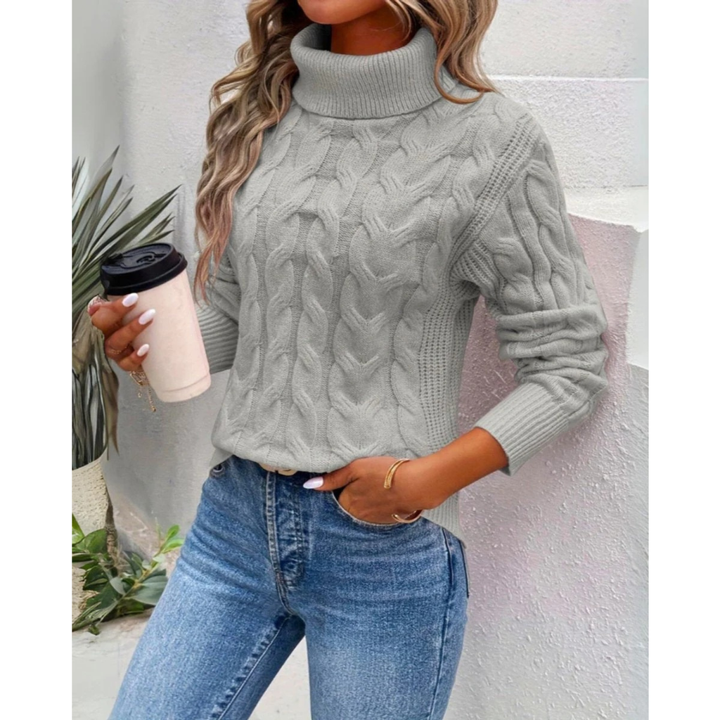 Verena | Damen Strickpullover mit Rollkragen