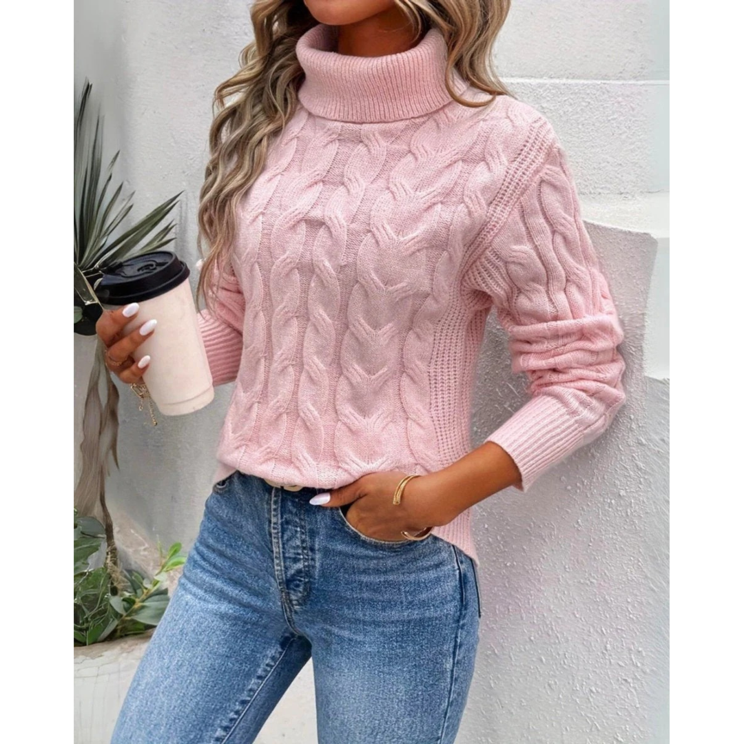 Verena | Damen Strickpullover mit Rollkragen
