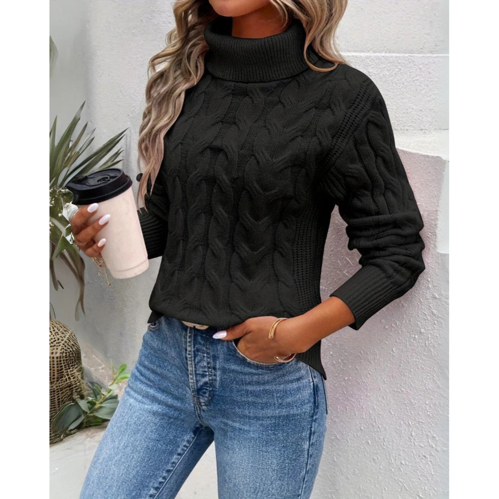 Verena | Damen Strickpullover mit Rollkragen