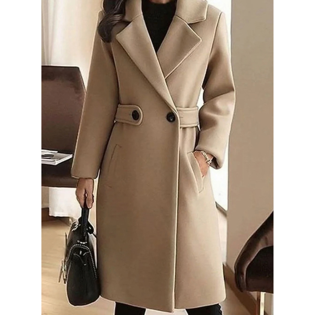 Verena | Damen Trenchcoat mit langem Design und Kragen