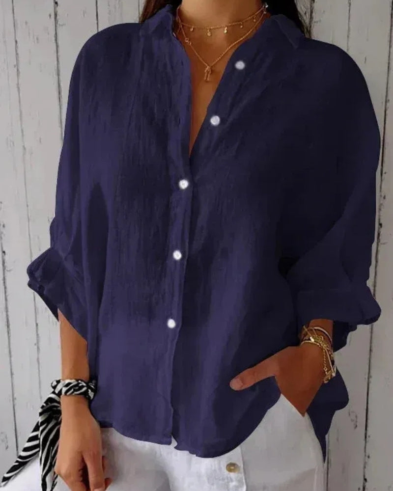 Vielseitige Damen Bluse mit Knopfleiste | Langarm