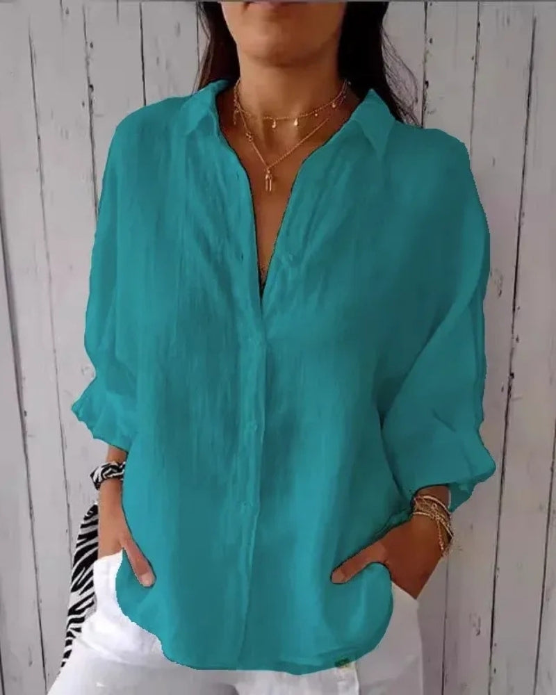 Vielseitige Damen Bluse mit Knopfleiste | Langarm