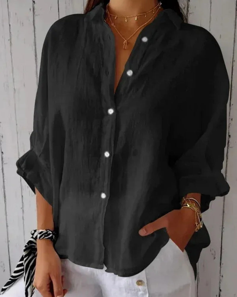 Vielseitige Damen Bluse mit Knopfleiste | Kurzarm