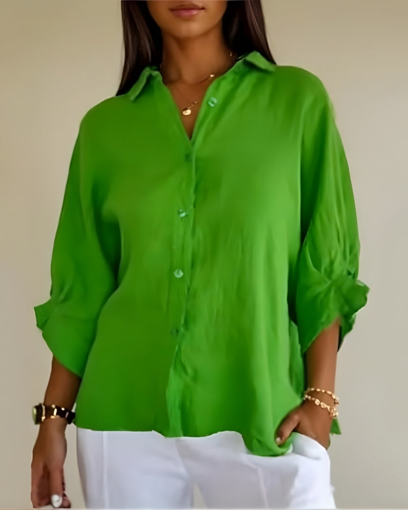Vielseitige Damen Bluse mit Knopfleiste | Langarm