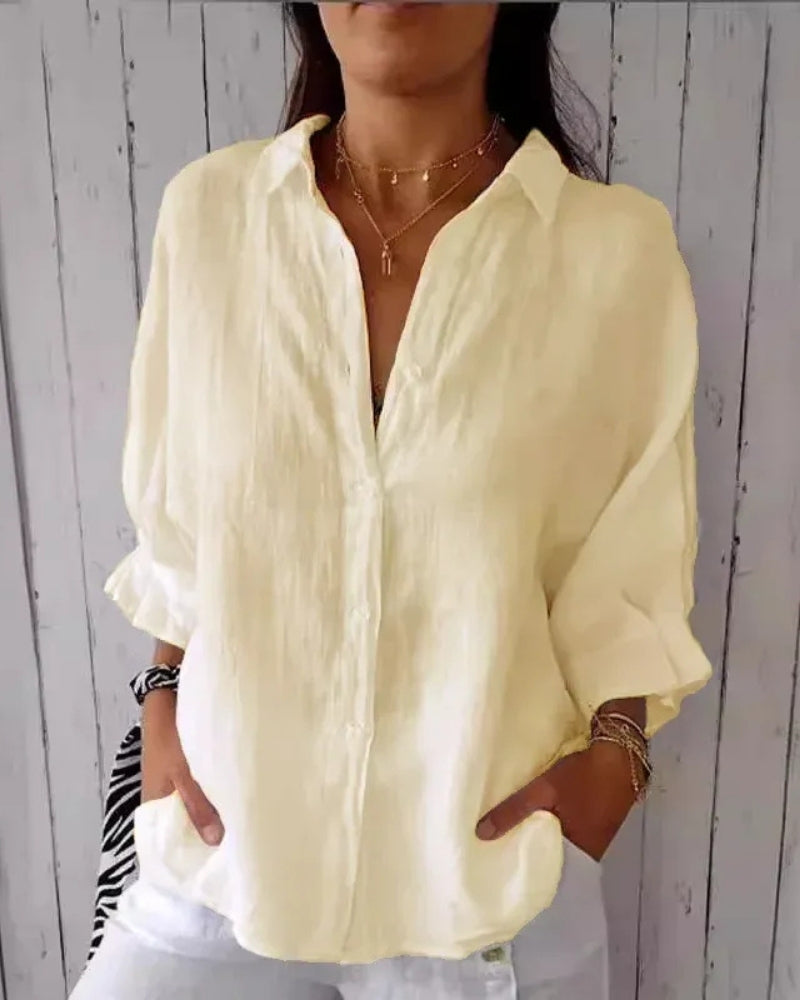 Vielseitige Damen Bluse mit Knopfleiste | Kurzarm