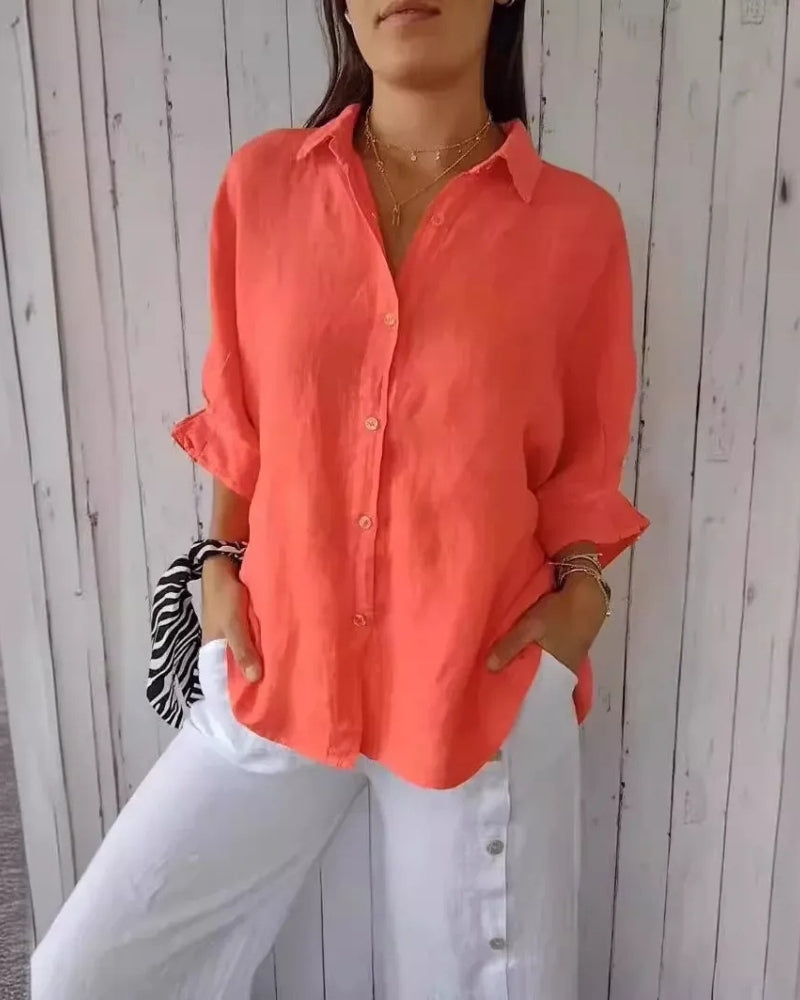 Vielseitige Damen Bluse mit Knopfleiste | Langarm