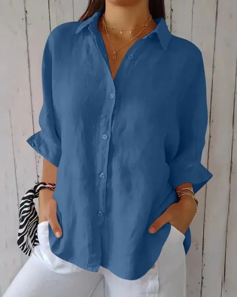Vielseitige Damen Bluse mit Knopfleiste | Langarm