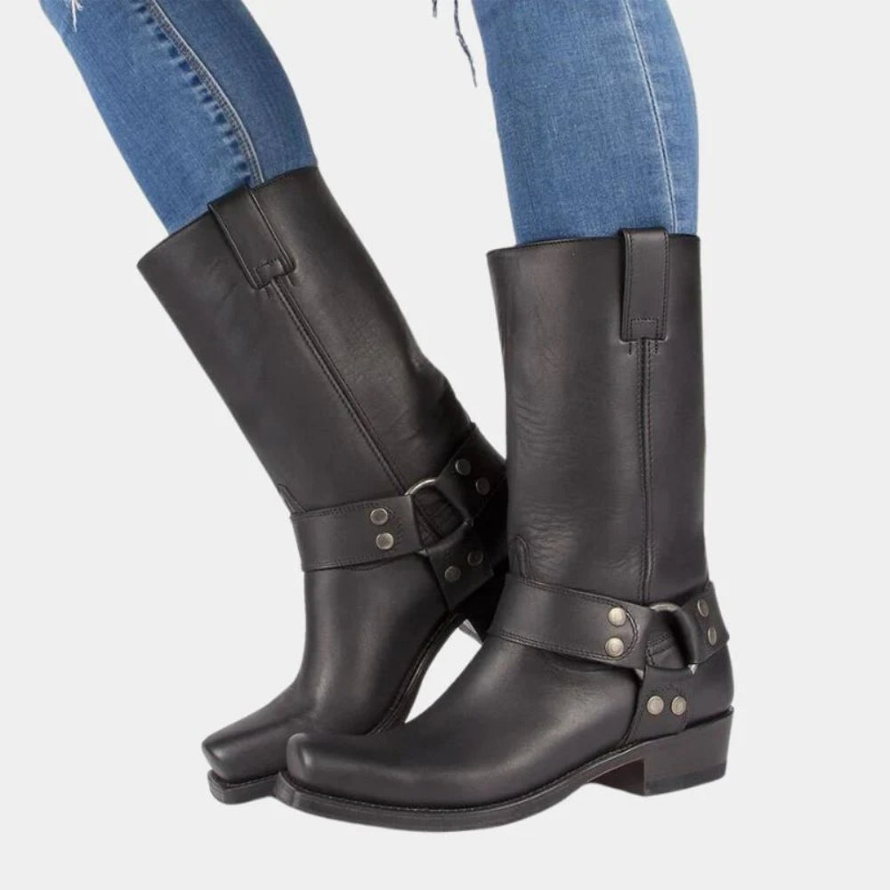 Vintage Winterstiefel – Modernes Cowgirl Design für Damen