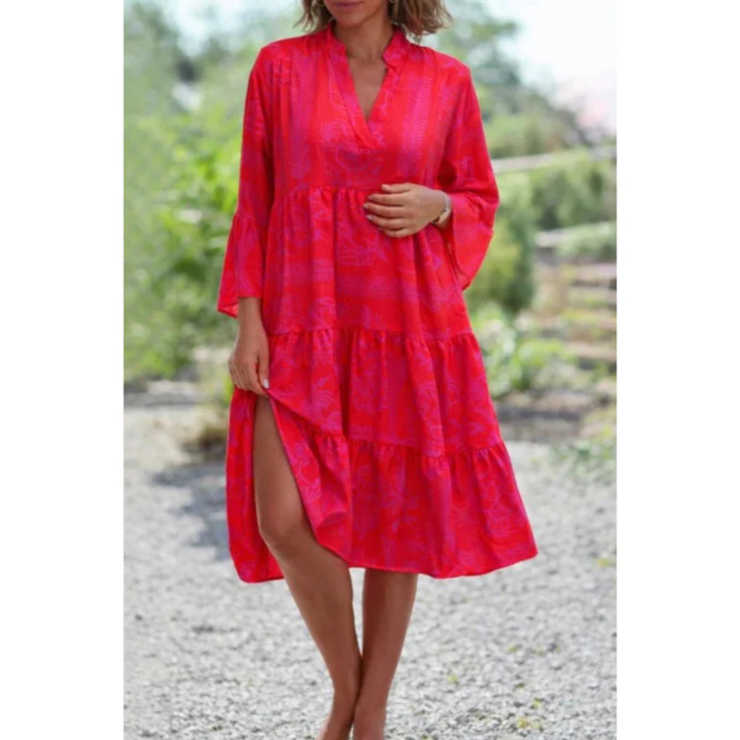 Violetta | Damen Sommerkleid Midi Boho Modern Leicht