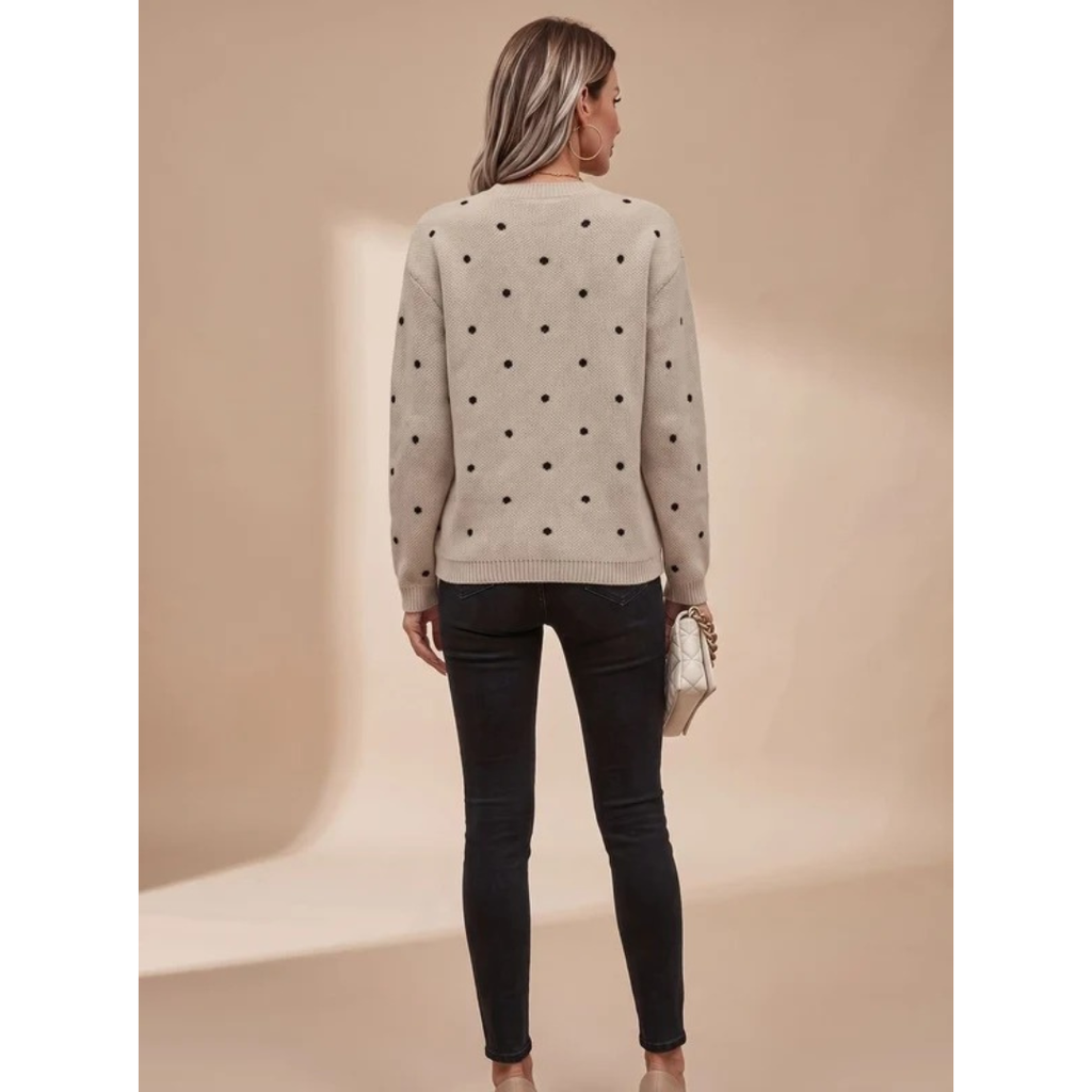 Violetta | Damen Strickpullover mit Punkten und Komfort