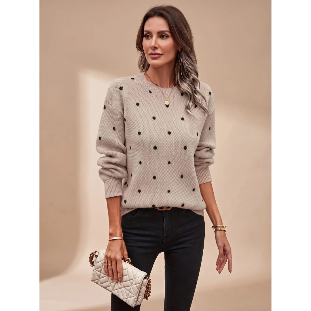 Violetta | Damen Strickpullover mit Punkten und Komfort