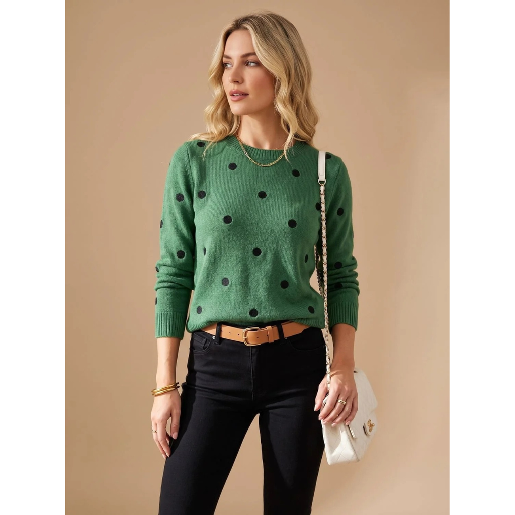 Violetta | Damen Strickpullover mit Punkten und Komfort
