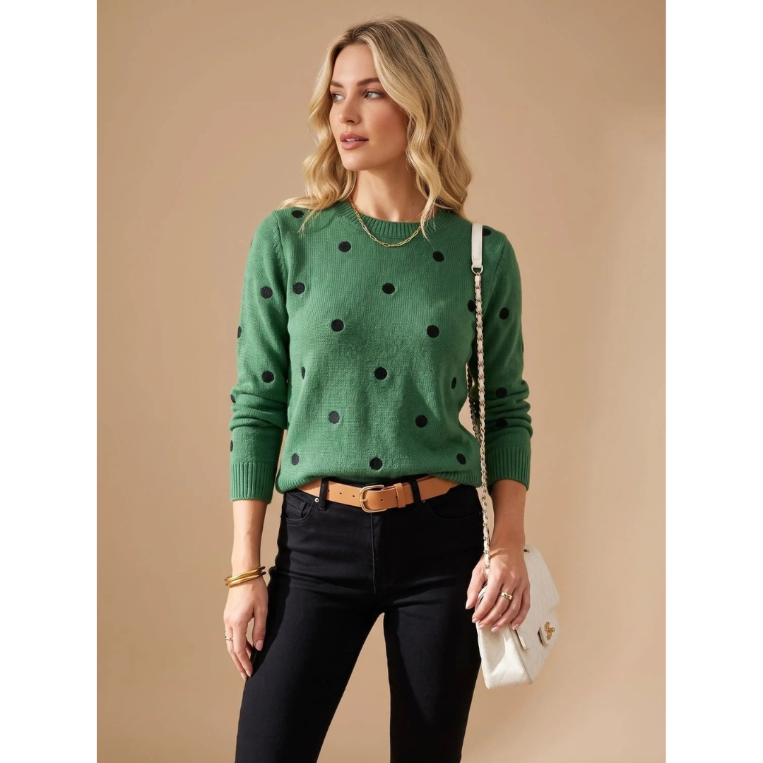 Violetta | Damen Strickpullover mit Punkten und Komfort