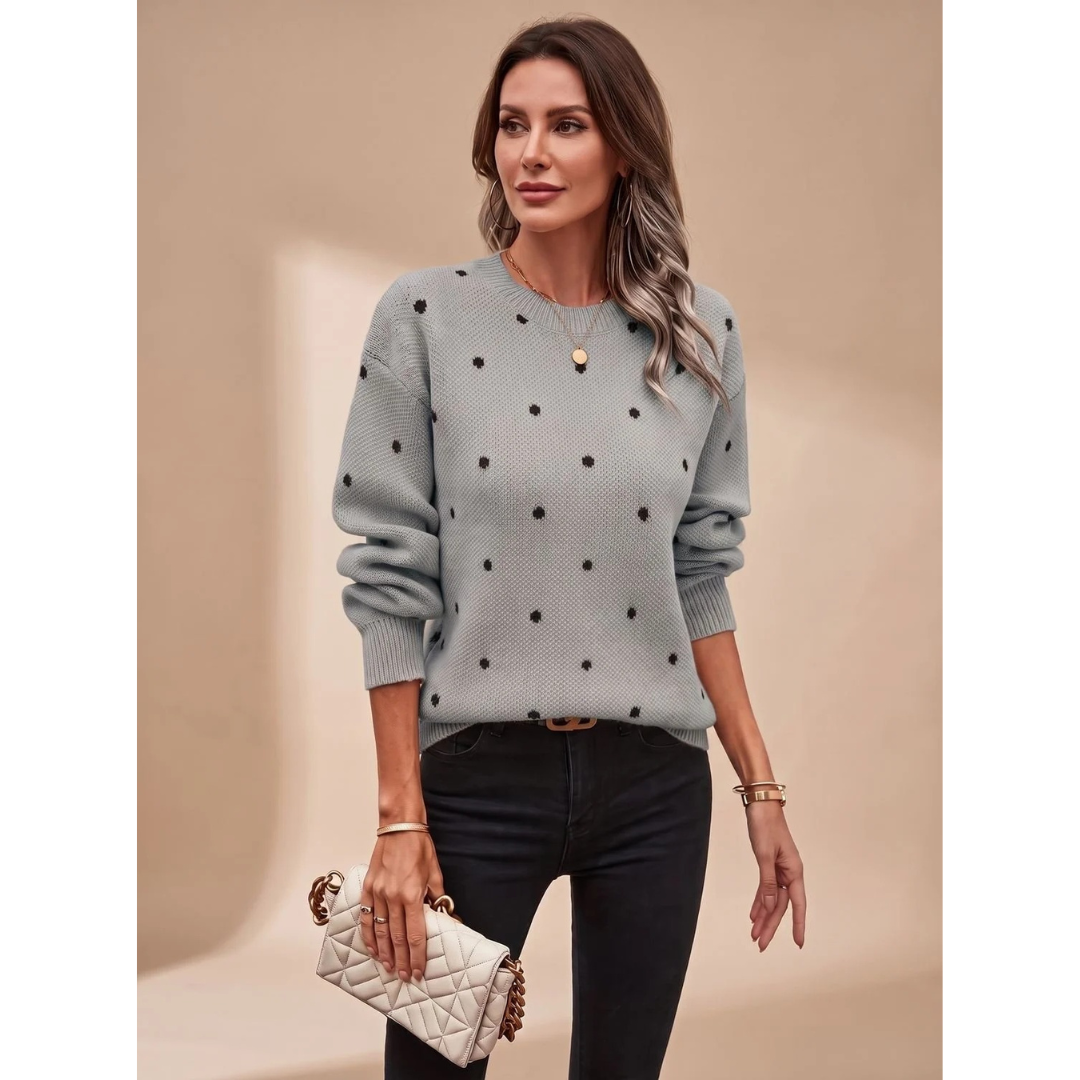 Violetta | Damen Strickpullover mit Punkten und Komfort