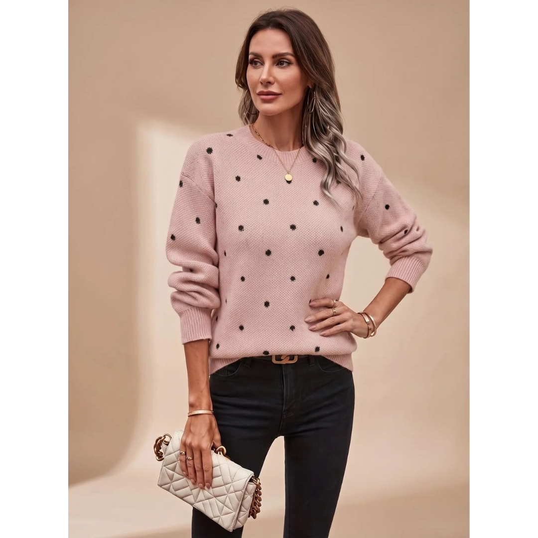 Violetta | Damen Strickpullover mit Punkten und Komfort