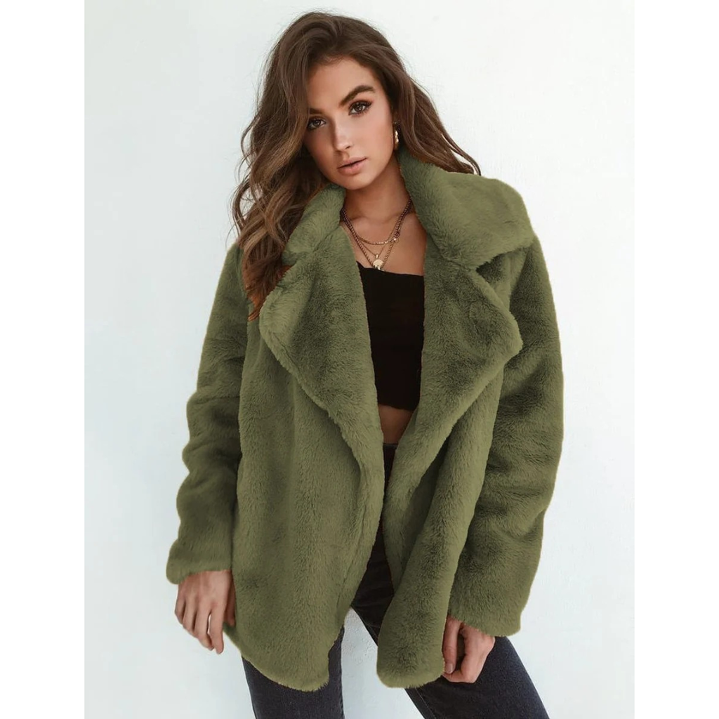 Vivian | Damen Winterjacke aus Kunstpelz mit Oversize Schnitt und Auffälliger Optik