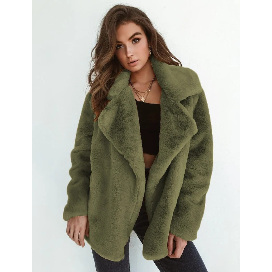 Vivian | Damen Winterjacke aus Kunstpelz mit Oversize Schnitt und Auffälliger Optik
