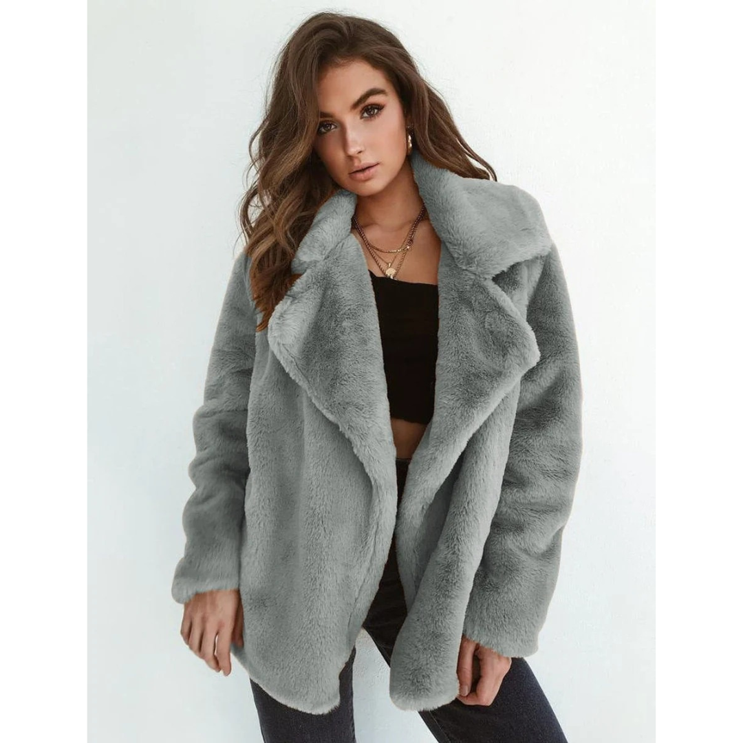 Vivian | Damen Winterjacke aus Kunstpelz mit Oversize Schnitt und Auffälliger Optik