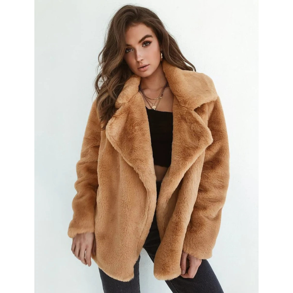 Vivian | Damen Winterjacke aus Kunstpelz mit Oversize Schnitt und Auffälliger Optik