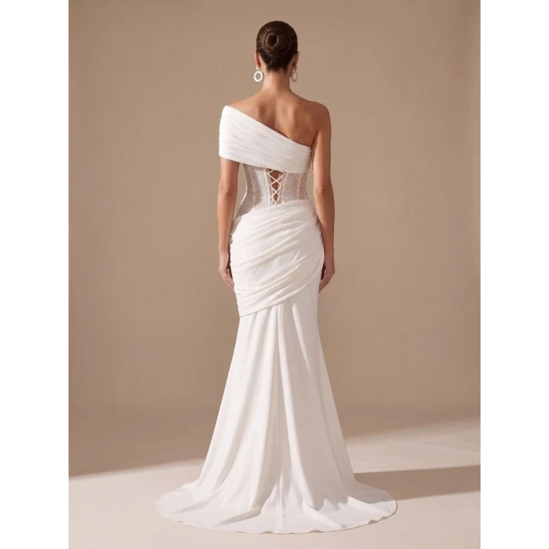 Vivien | Damen Maxi Kleid mit Pailletten und Meerjungfrau Design