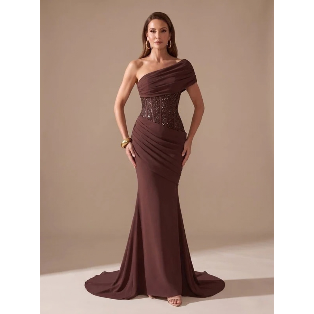 Vivien | Damen Maxi Kleid mit Pailletten und Meerjungfrau Design