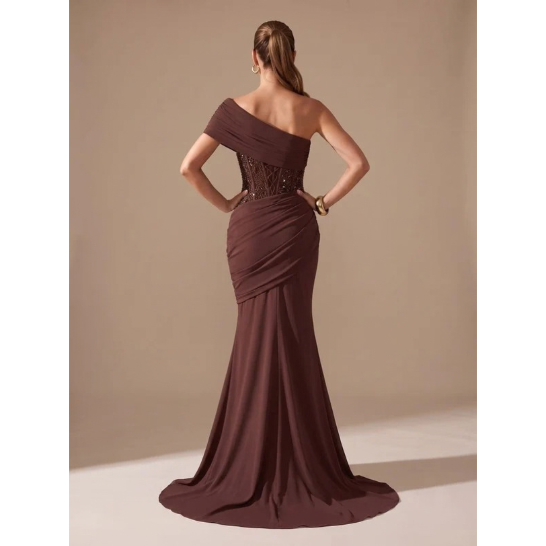 Vivien | Damen Maxi Kleid mit Pailletten und Meerjungfrau Design