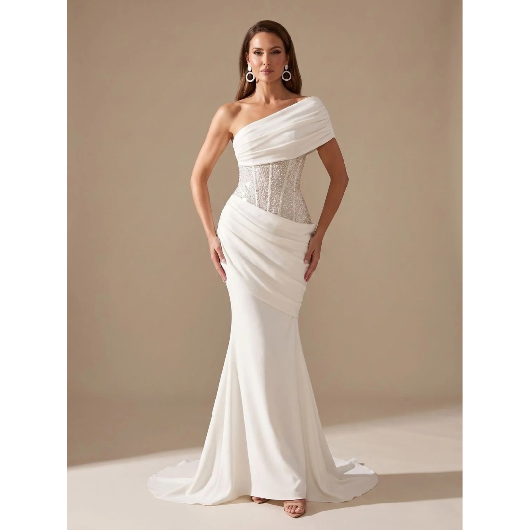Vivien | Damen Maxi Kleid mit Pailletten und Meerjungfrau Design