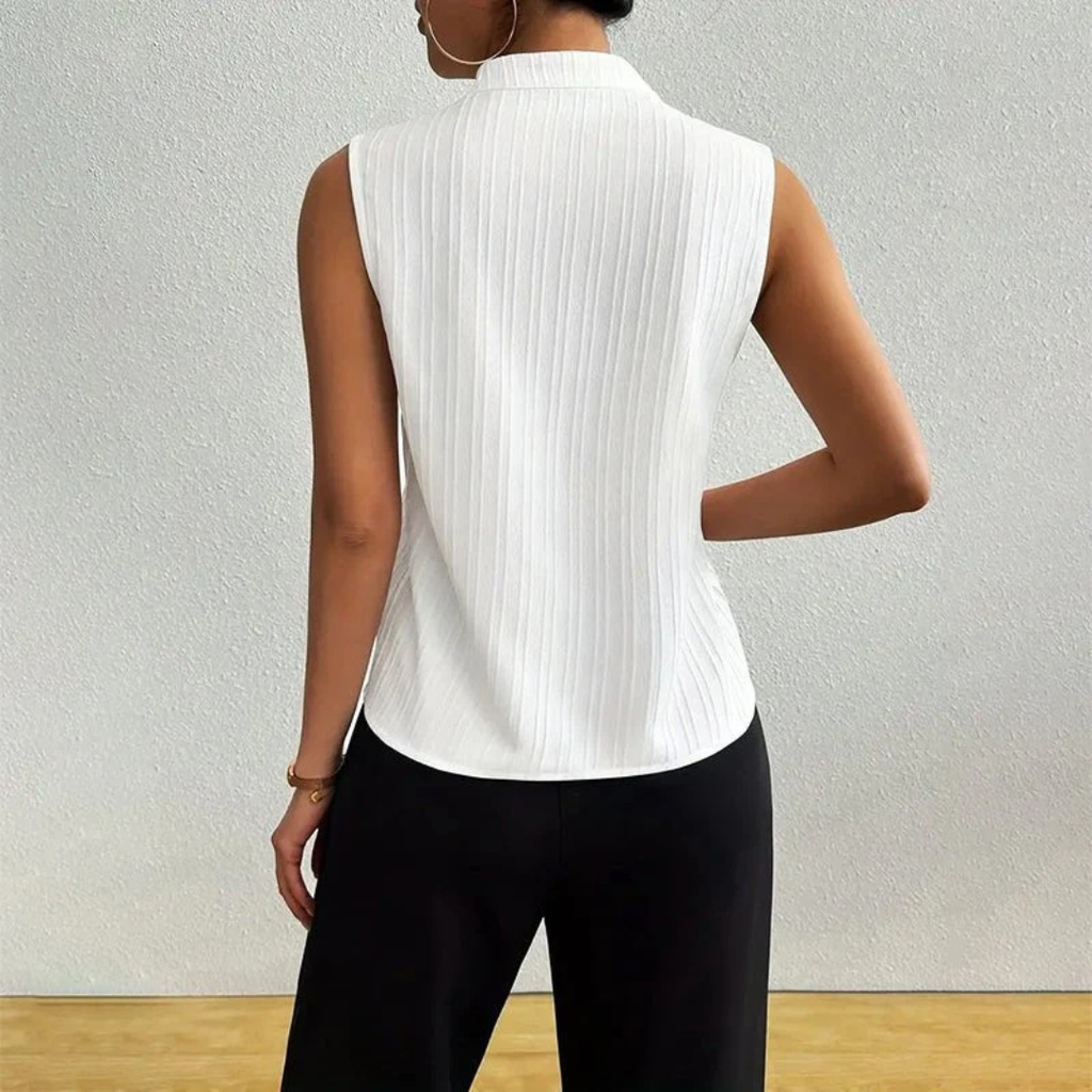 Walburga | Damen Sommer Bluse Mit Stehkragen
