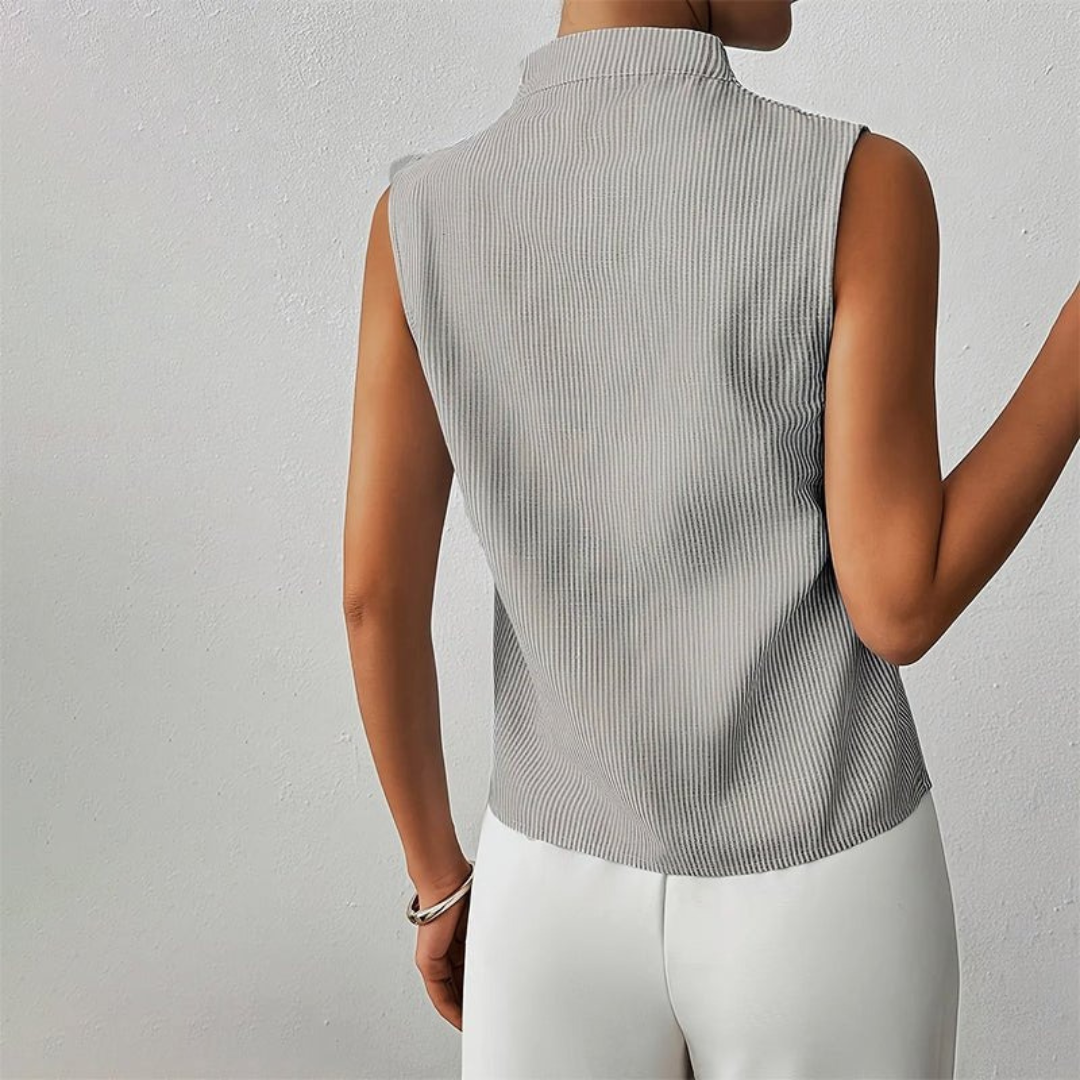 Walburga | Damen Sommer Bluse Mit Stehkragen