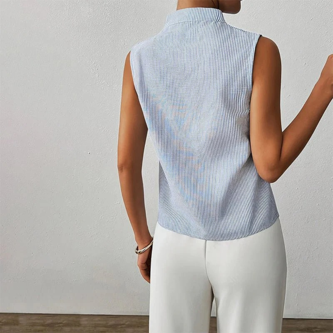 Walburga | Damen Sommer Bluse Mit Stehkragen
