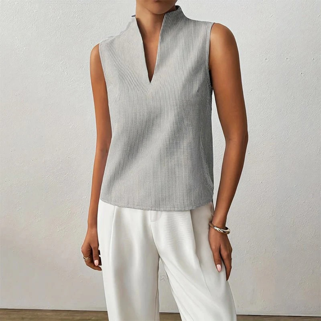 Walburga | Damen Sommer Bluse Mit Stehkragen
