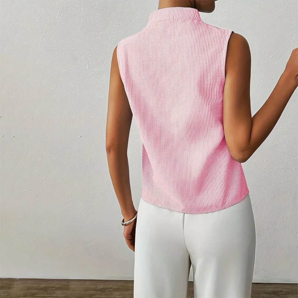 Walburga | Damen Sommer Bluse Mit Stehkragen