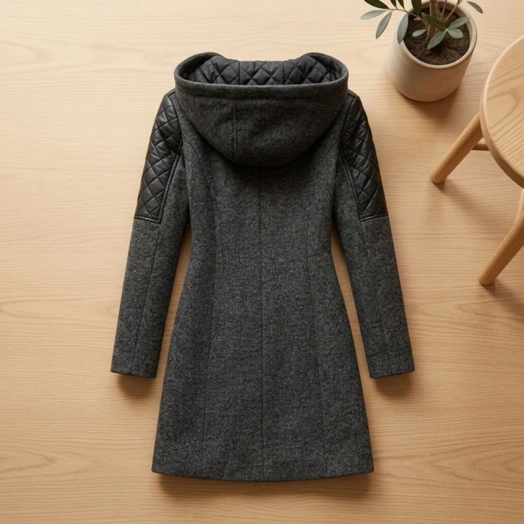 Waltraud | Damen Winterjacke mit langem Schnitt, Kapuze und Taschen
