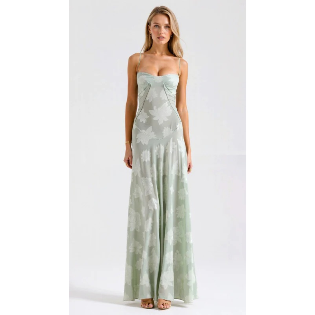 Waltraudine | Damen Maxi Kleid Für Hochzeitsgast Im Slip Stil