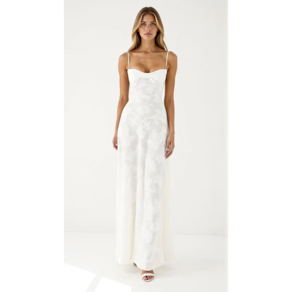 Waltraudine | Damen Maxi Kleid Für Hochzeitsgast Im Slip Stil