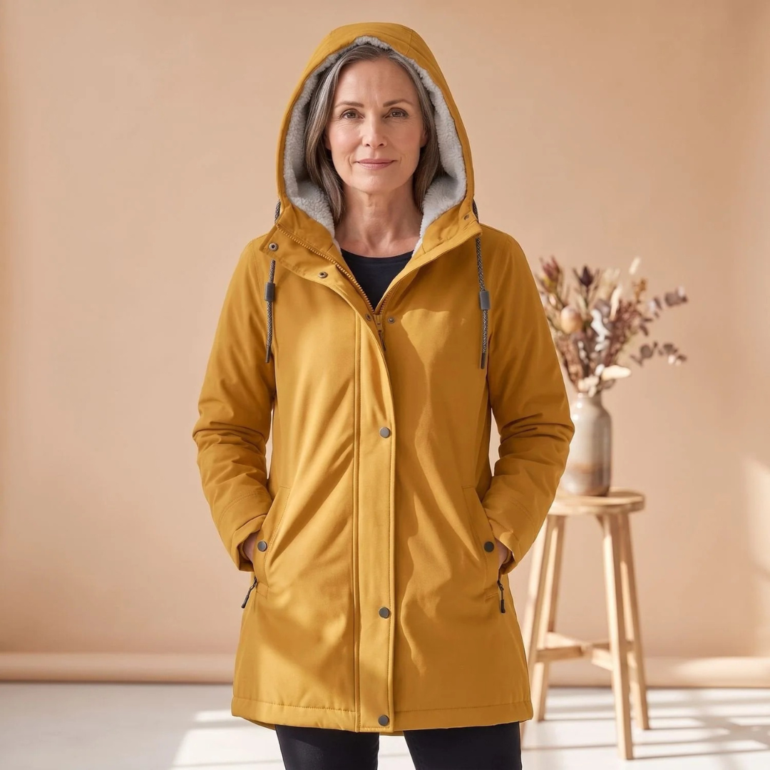Wiebke | Damen Wasserdichte Regenjacke mit Sherpa Futter