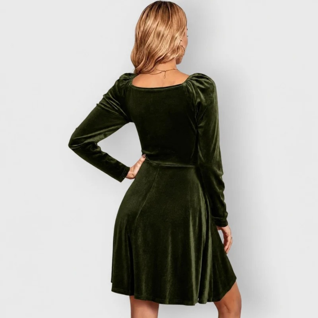 Wilhelmina | Damen Skater Mini Abendkleid mit V-Ausschnitt