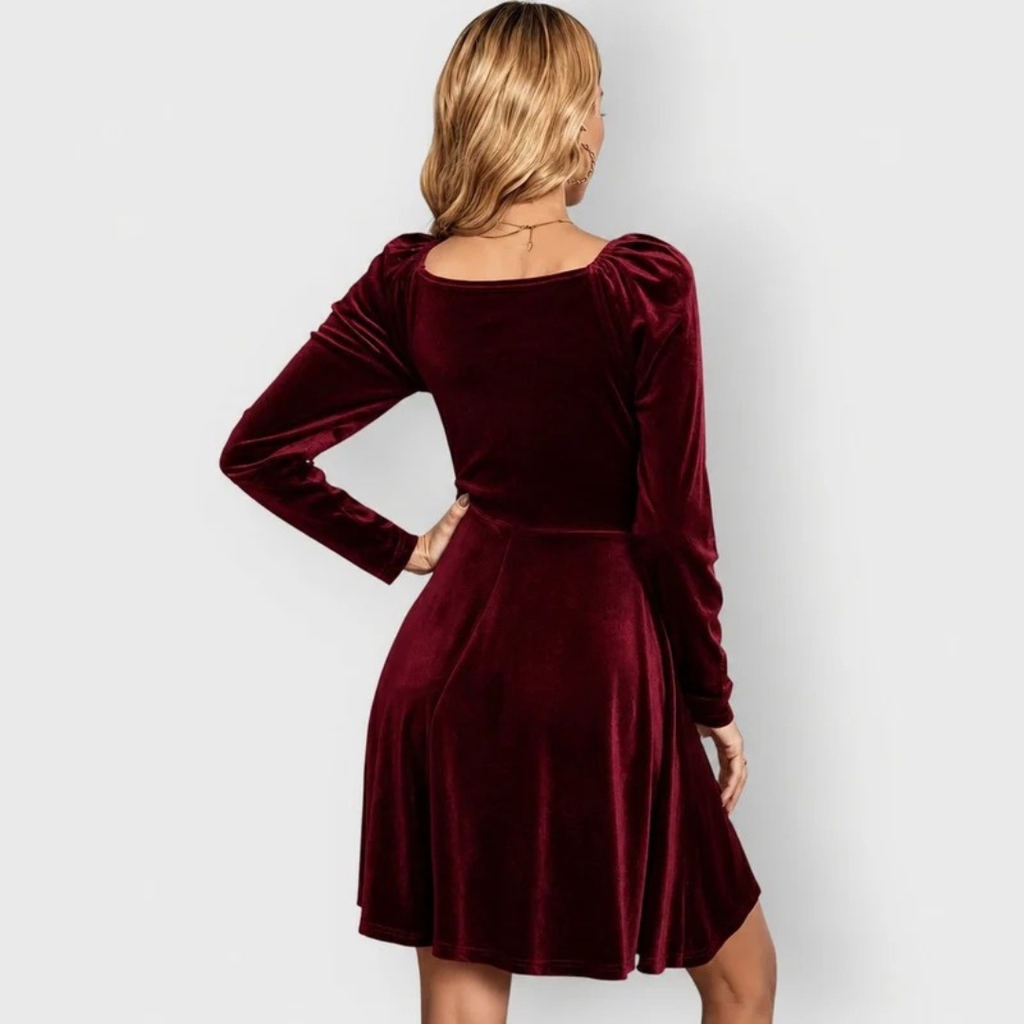 Wilhelmina | Damen Skater Mini Abendkleid mit V-Ausschnitt