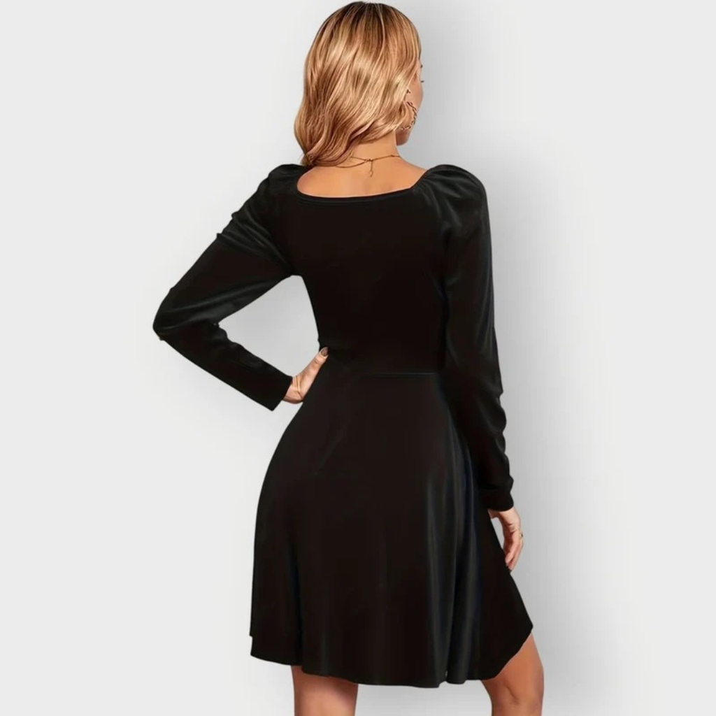 Wilhelmina | Damen Skater Mini Abendkleid mit V-Ausschnitt