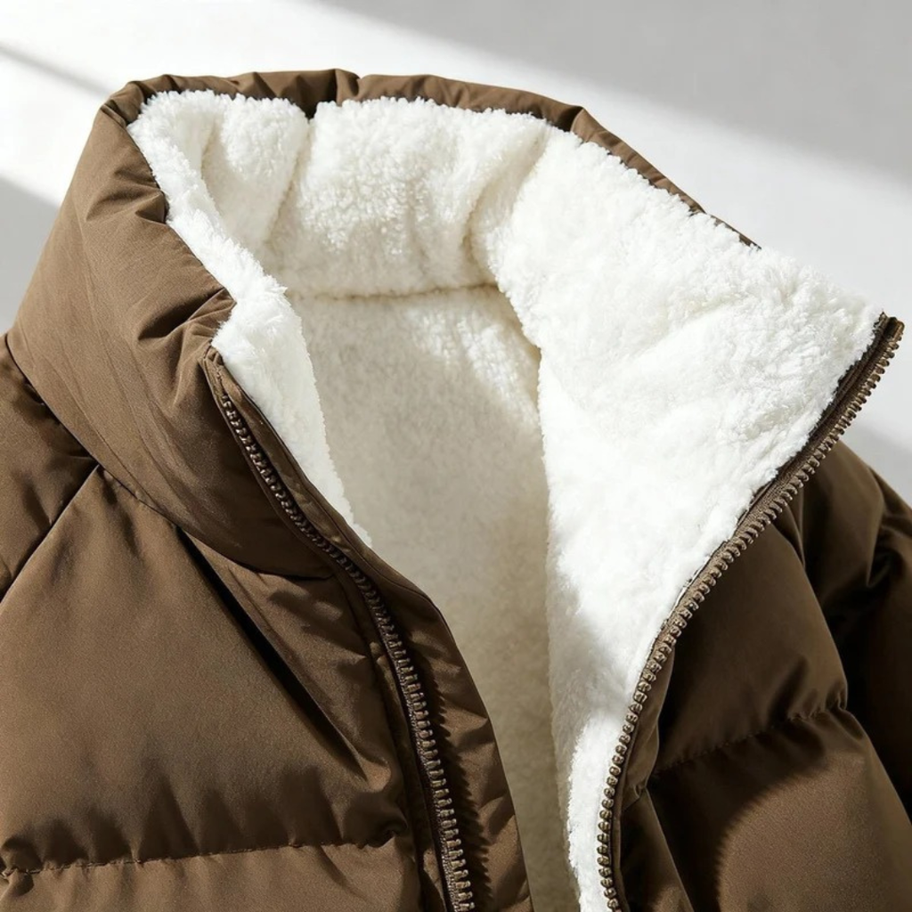 Wilhelmine | Damen Pufferjacke mit Kapuze, Weiche Fleece Fütterung und Komfort Design