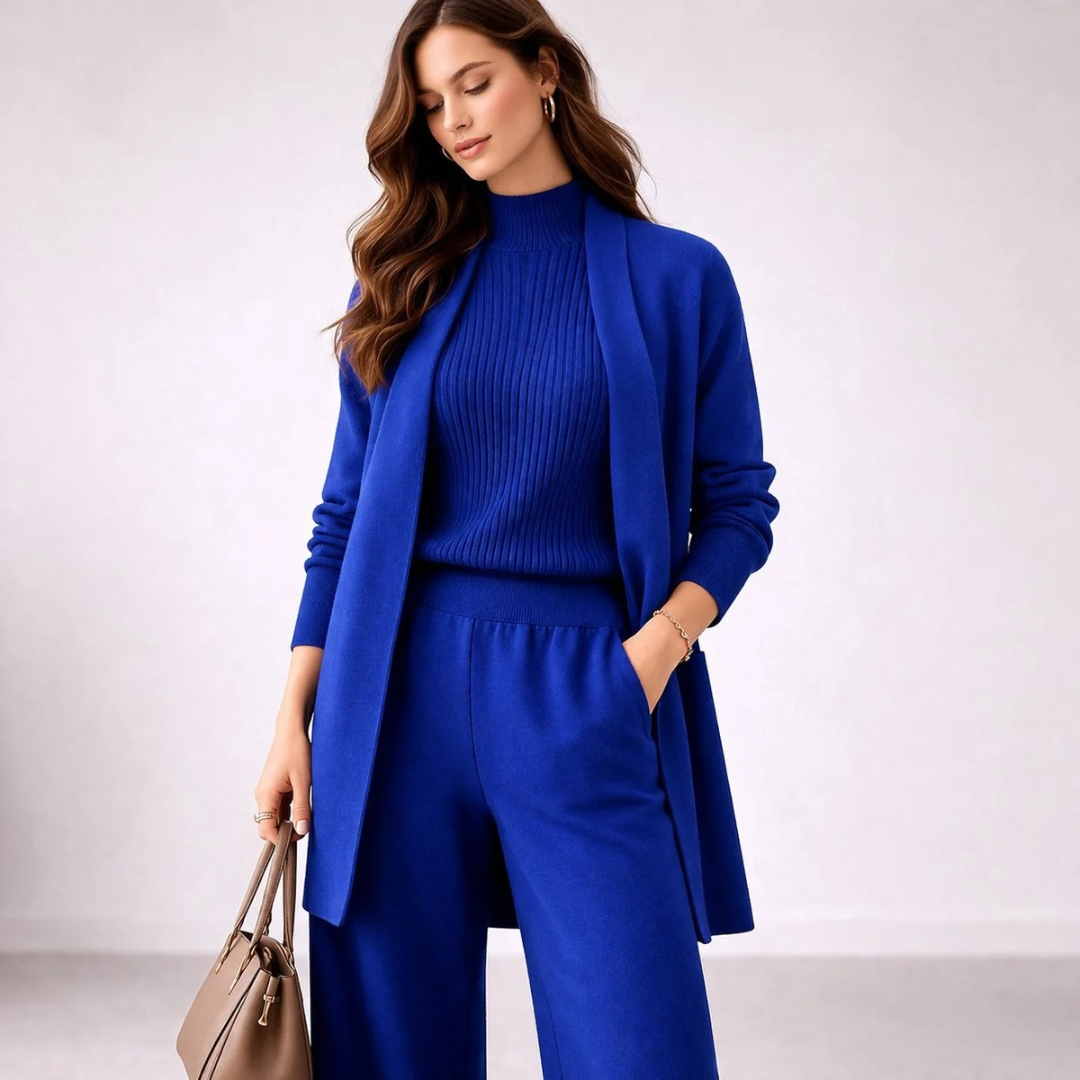 Wilhelmine | Damen Strick Loungewear Set mit Cardigan