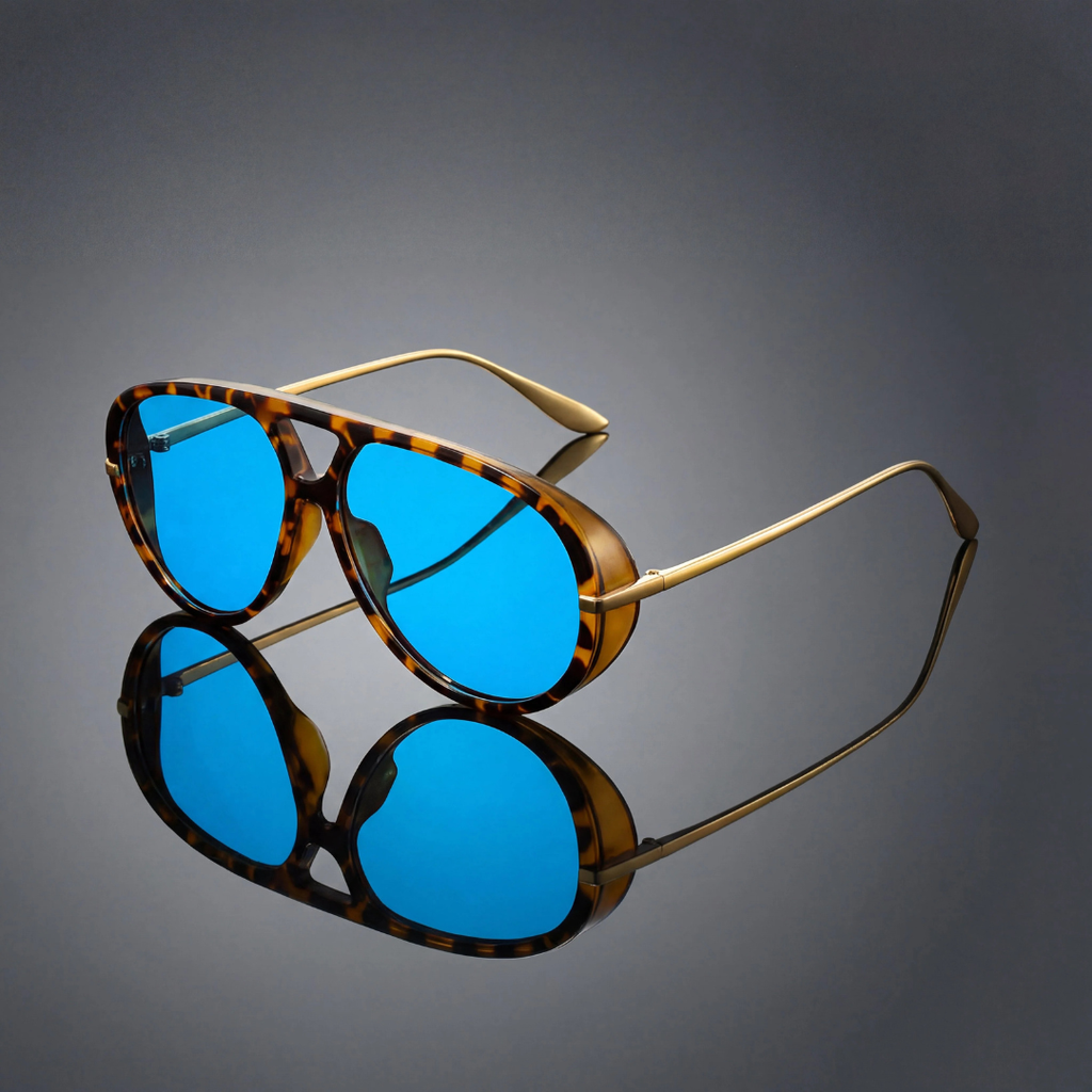 William | Herren Moderne Sonnenbrille Aviator Leopard Design