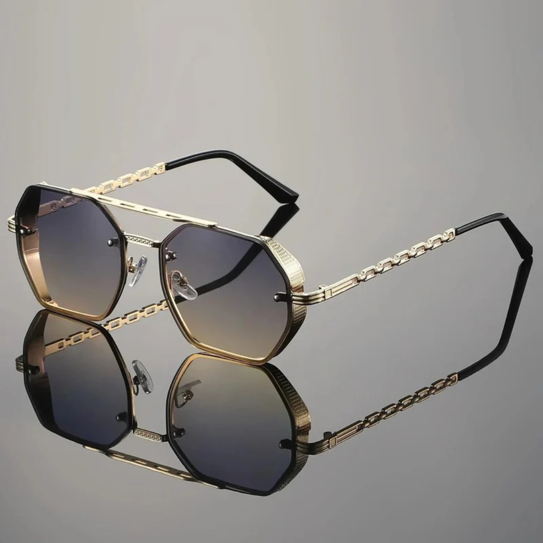 Willow | Herren Sonnenbrille Aviator Gold Kette