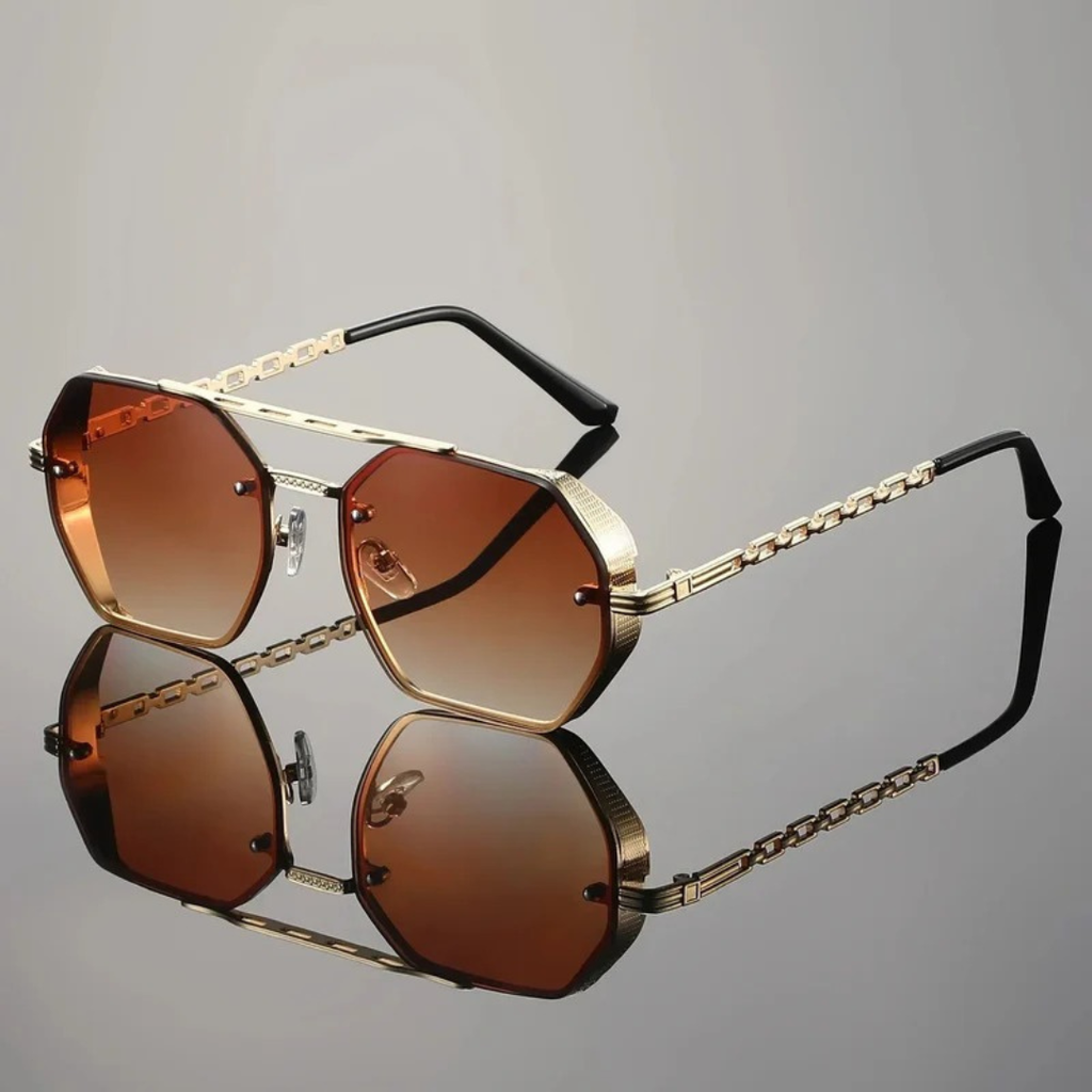 Willow | Herren Sonnenbrille Aviator Gold Kette