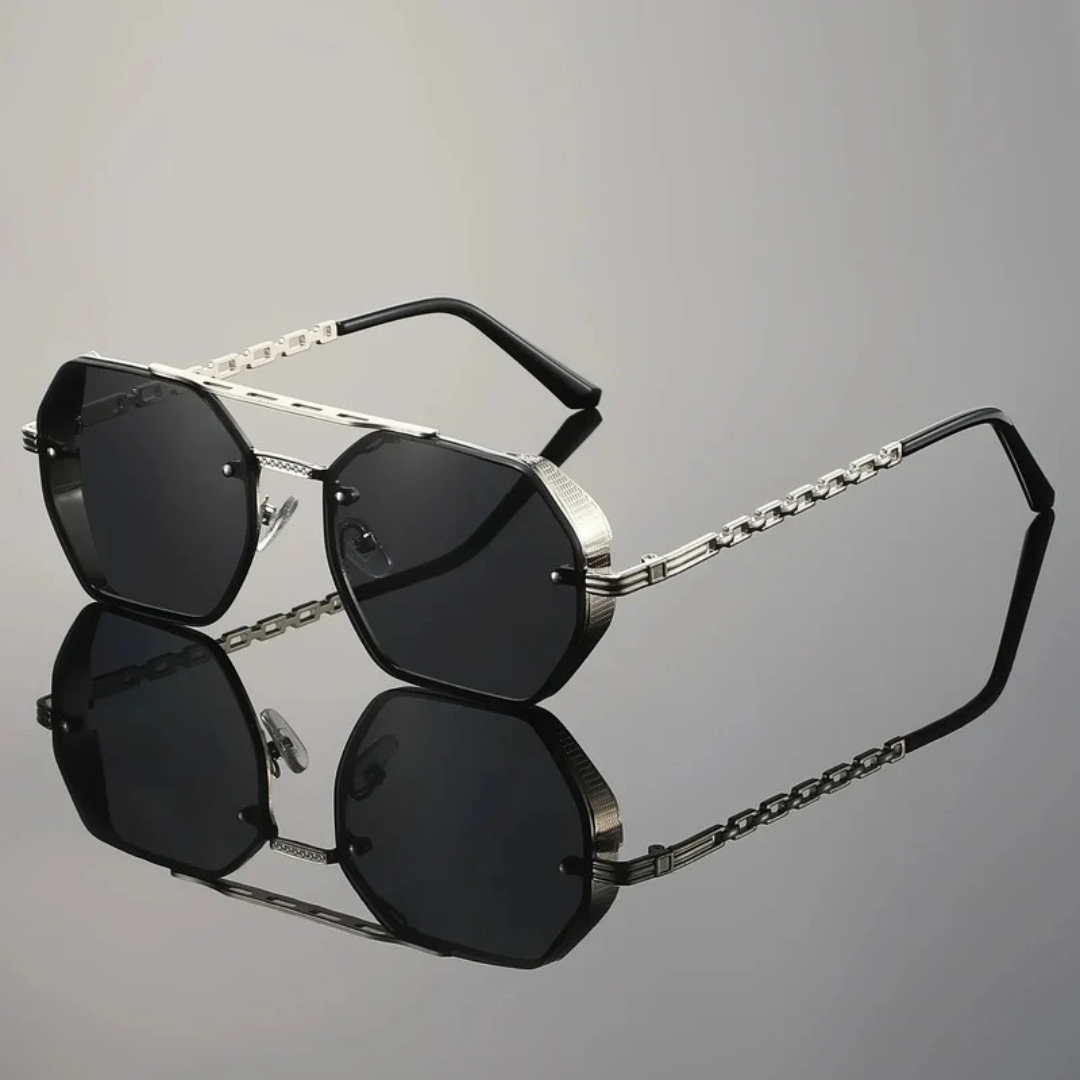 Willow | Herren Sonnenbrille Aviator Gold Kette