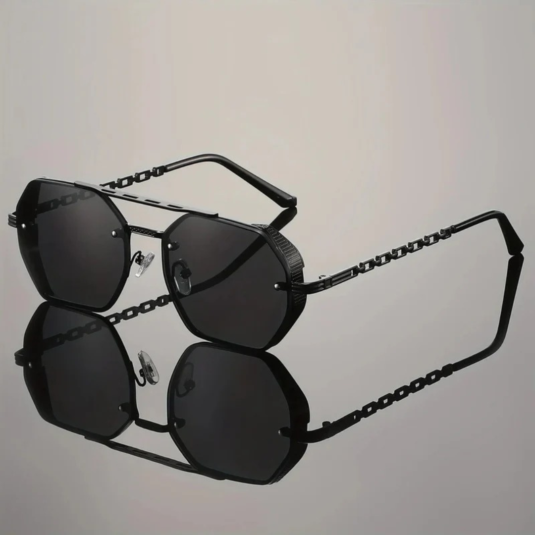 Willow | Herren Sonnenbrille Aviator Gold Kette