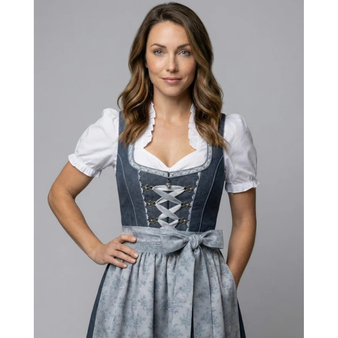 Wilma | Damen Oktoberfest Dirndl Mit Verzierung Und Schleifen Akzent