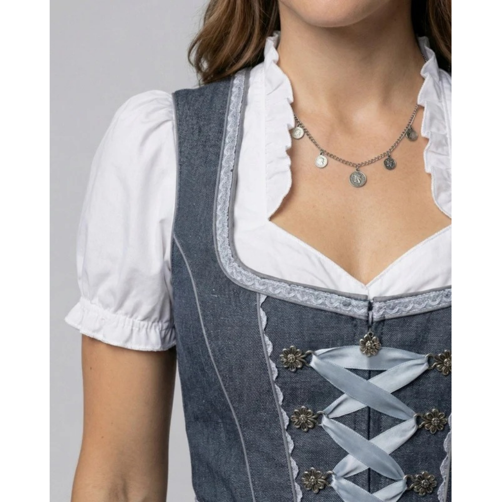 Wilma | Damen Oktoberfest Dirndl Mit Verzierung Und Schleifen Akzent